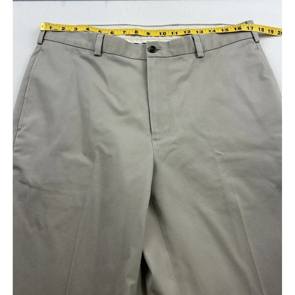 Brooks Brothers Advantage Chino Clark Pants Men's 35x32 Beige‎ Khaki Flat Front